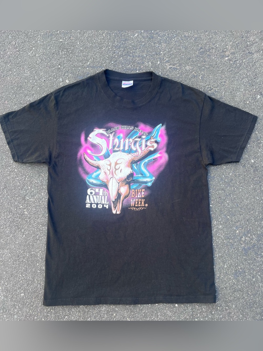 Vintage Y2K Sturgis Biker 64th Annual Black Graphic Tee